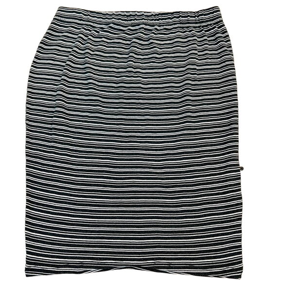 Rebdolls Black White Striped Pencil Skirt Bodycon Stretch Pull On Women’s 1X - Picture 1 of 6